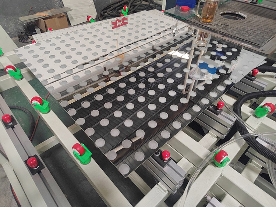 Laser-processed glass sample produced on a Gudetech machine