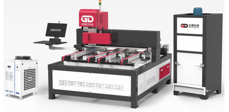 Inline laser drilling clean through-holes in flat glass