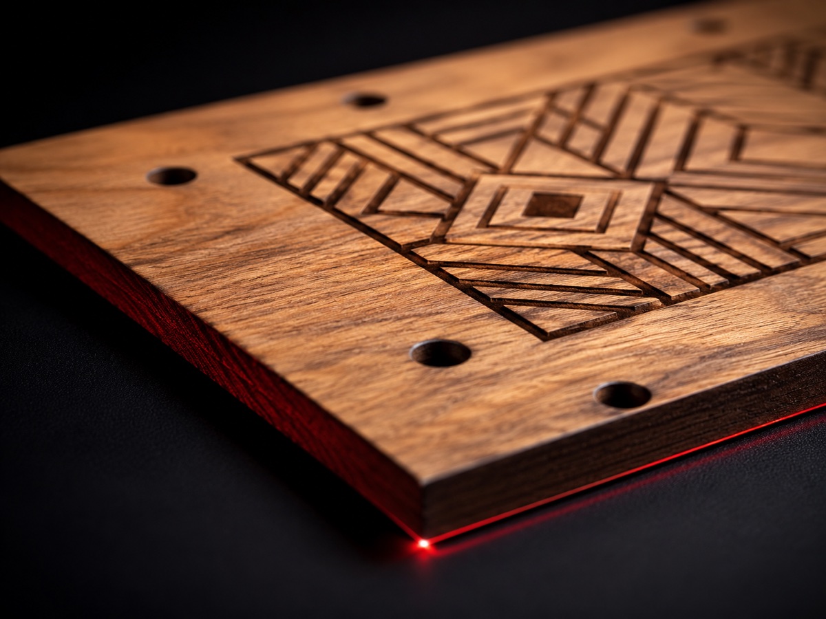 Wood laser-processed sample